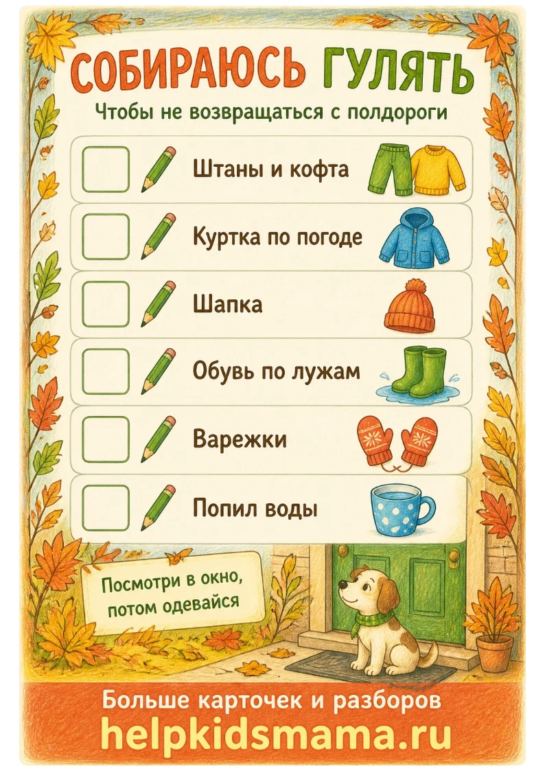Собираюсь гулять: лабиринт для печати