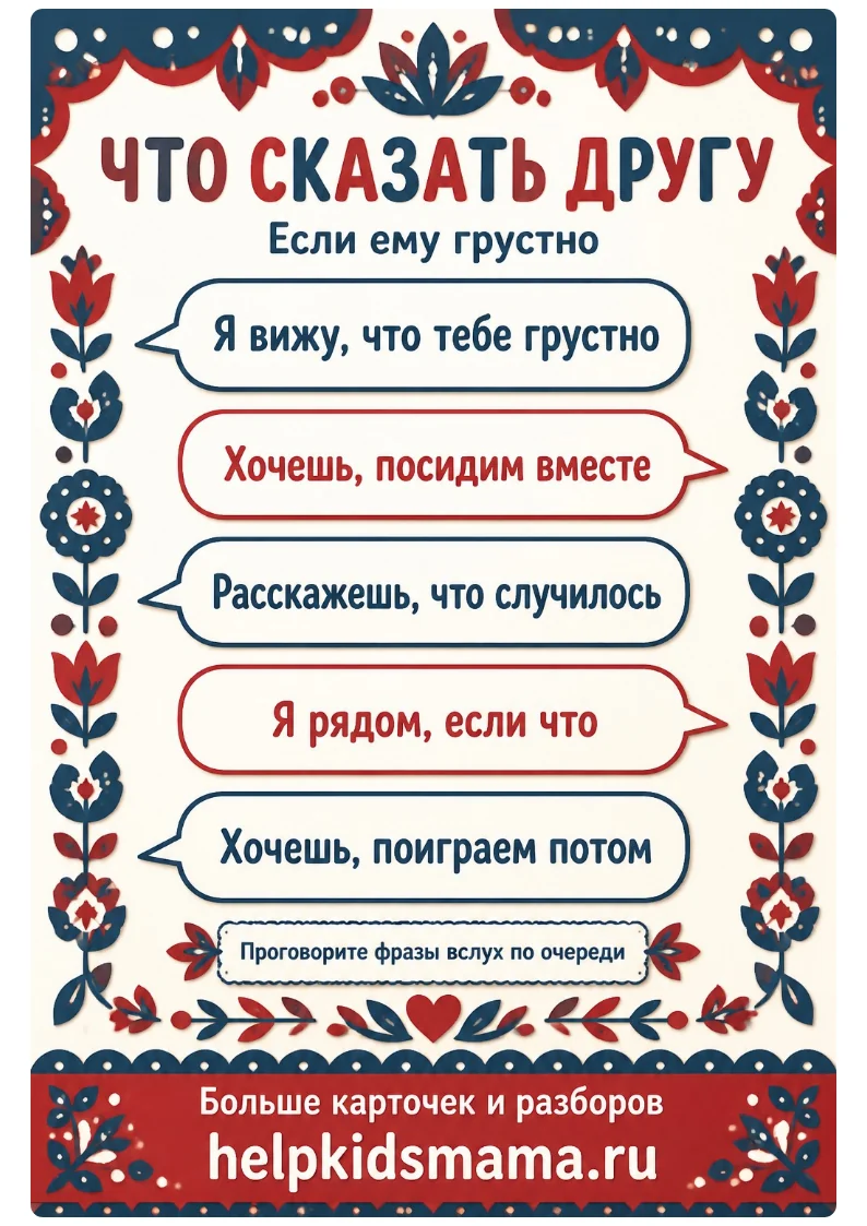 Что сказать другу: лабиринт для печати
