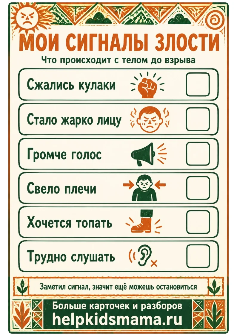 Мои сигналы злости: лабиринт для печати
