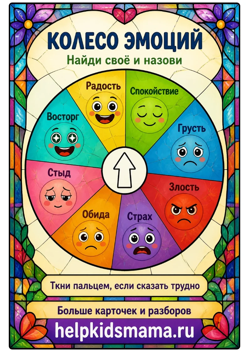 Колесо эмоций: лабиринт для печати