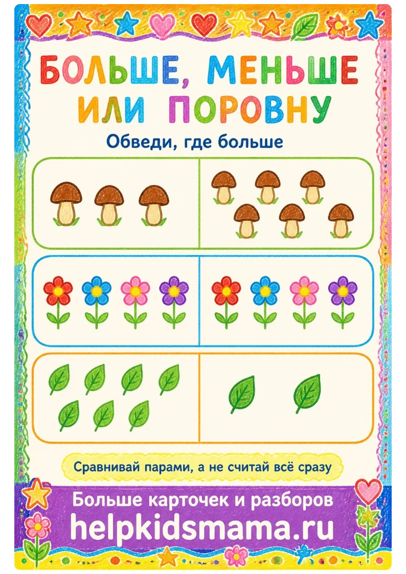 Больше, меньше или поровну: лабиринт для печати