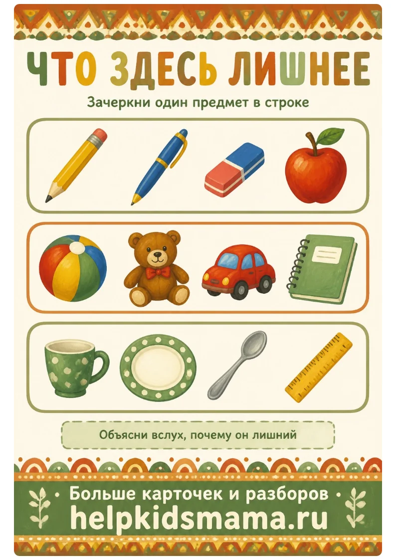 Что здесь лишнее: лабиринт для печати
