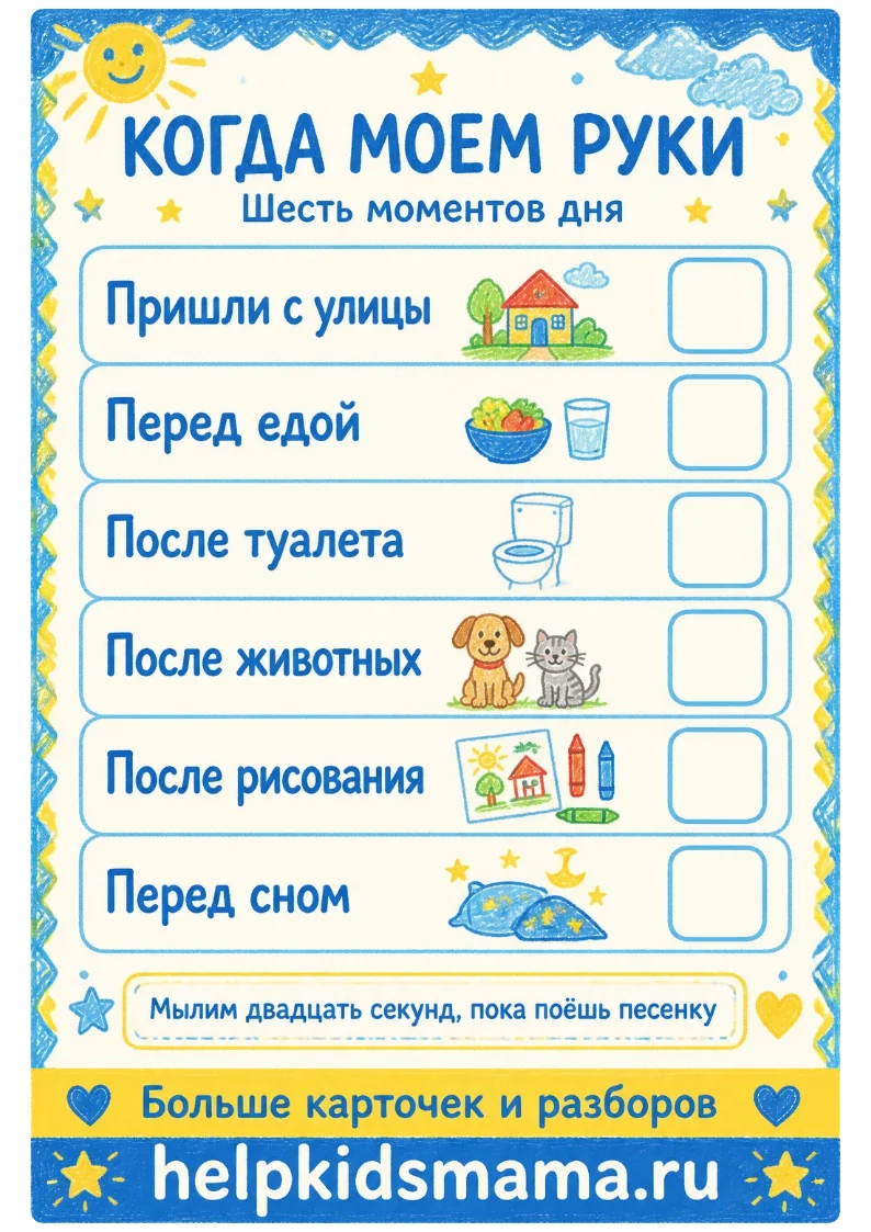 Когда моем руки: лабиринт для печати