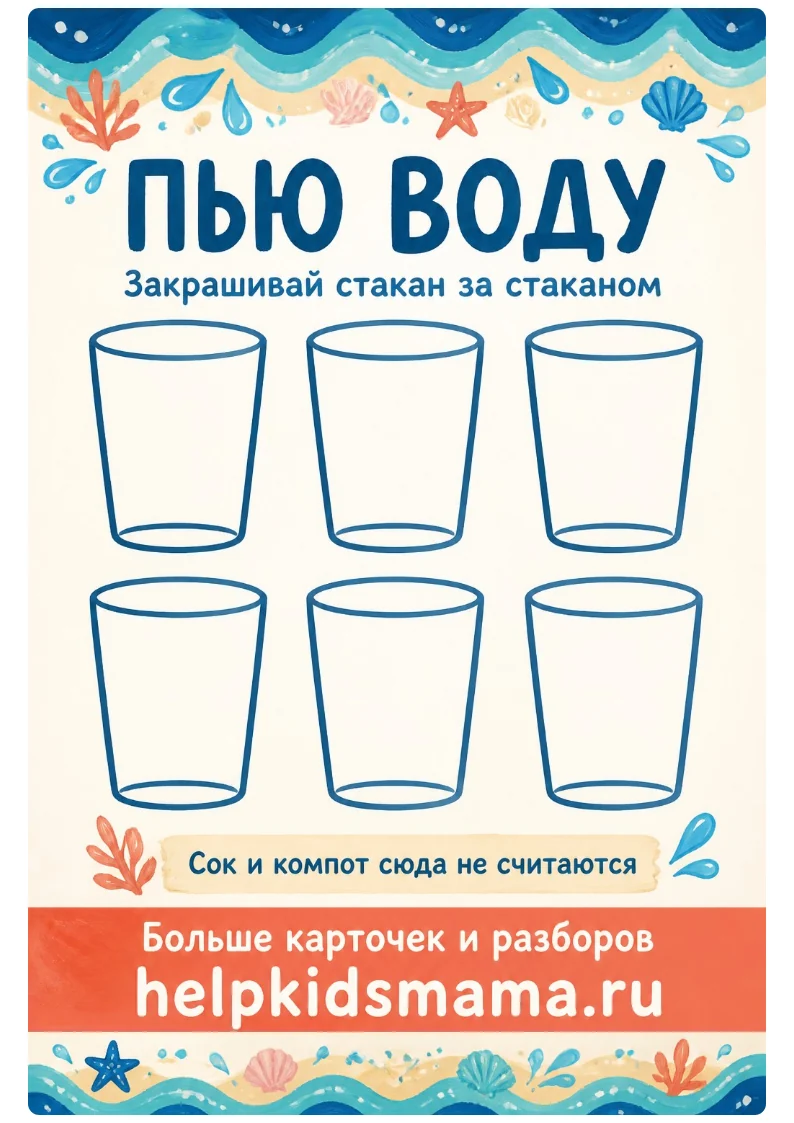 Пью воду: лабиринт для печати
