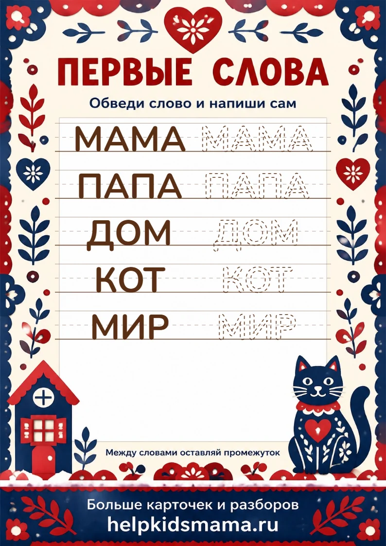 Первые слова: лабиринт для печати