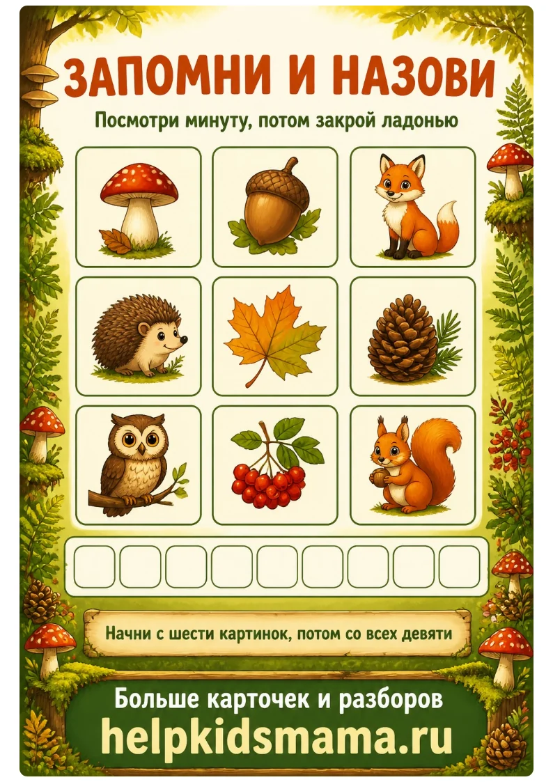 Запомни и назови: лабиринт для печати