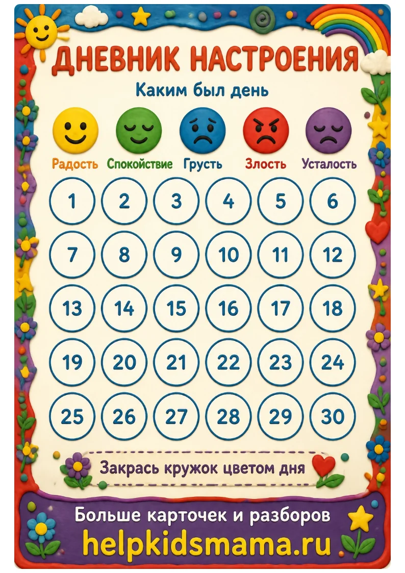 Дневник настроения: лабиринт для печати